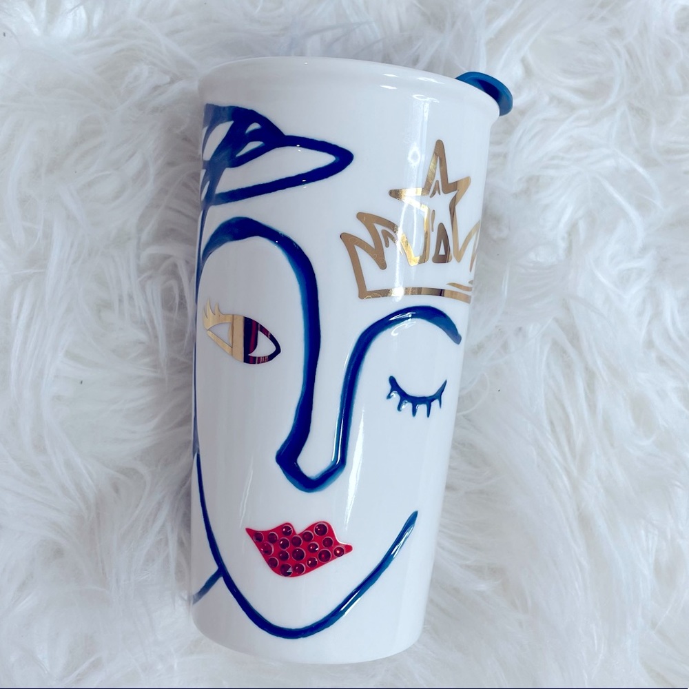Starbucks Ceramic Tumbler 2016 'Ruby Lips' RARE